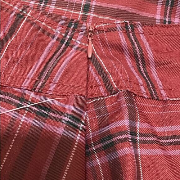 No Boundaries Red Plaid Pleated Micro Mini Skirt Size New X-Small - Picture 7 of 13